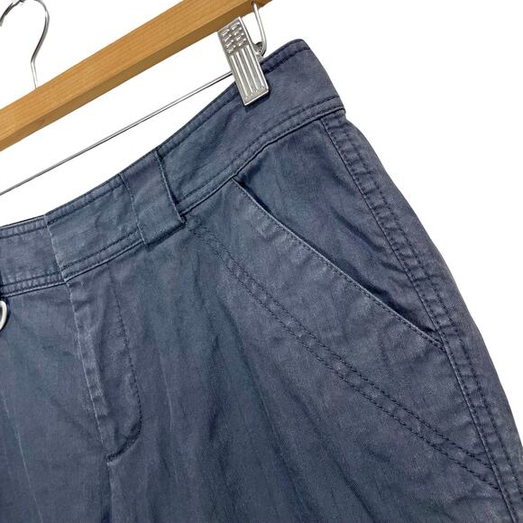 Vintage Y2K 00s Banana Republic Black D-Ring Cropped Trouser Size 2 Relaxed Fit - Picture 11 of 12